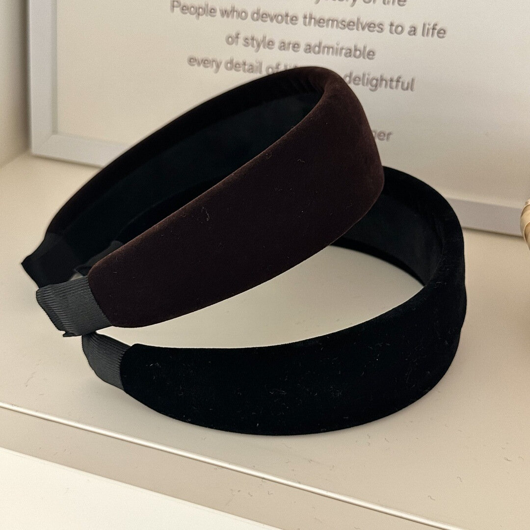 1 Piece Fashio Simple Wide Brimmed Velvet Women's Hair Bands h5Picture3