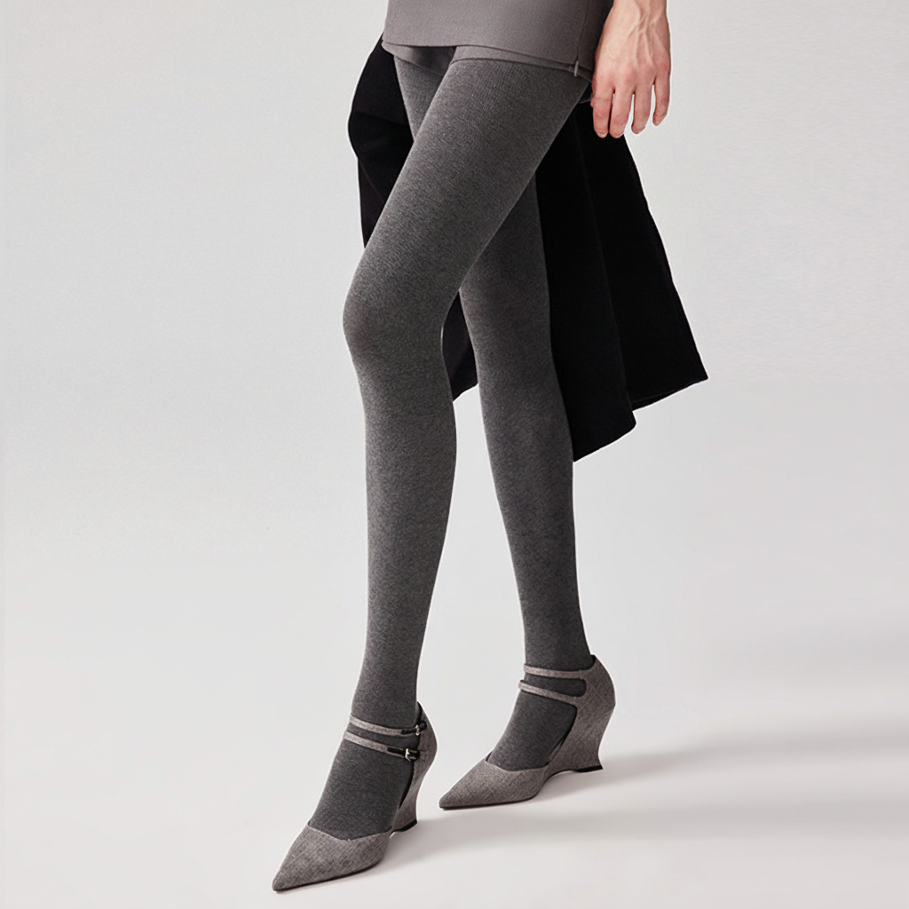 1 piece Solid Color High Stretch Pure Cotton Women's Tights Picture3