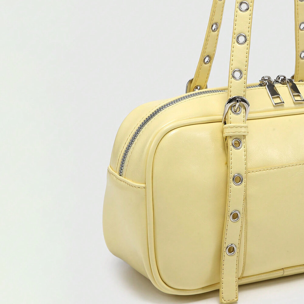 Simple Series Sweet Solid Color Pu Women's Shoulder Bags h5Picture3