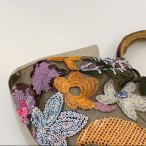 Luxurious Elegant Flower Beads Pvc Women's Handbags(flower patterns are cut randomly) Picture5