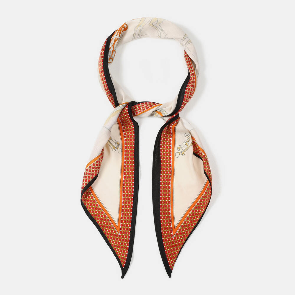 Romantic Series Orange Elegant Cartoon Polyester Women's Summer Scarves h5Picture5