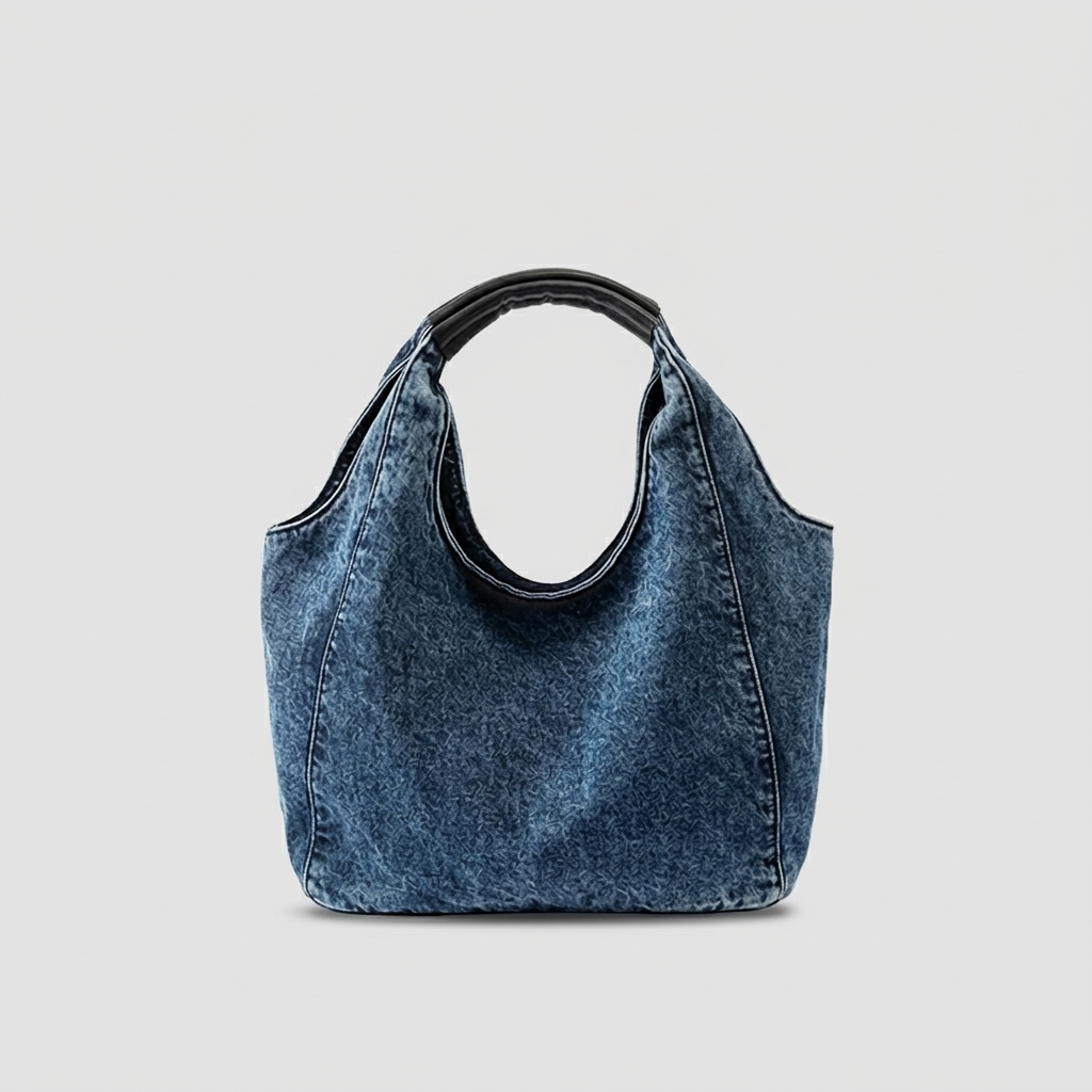 Bolsos de mano para mujer de tela vaquera de color liso
