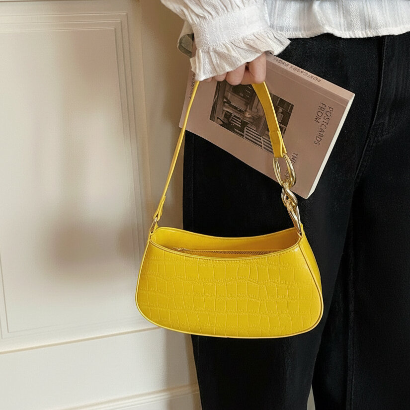 Damen-Schultertaschen aus PU in Unifarben h5 Bild2