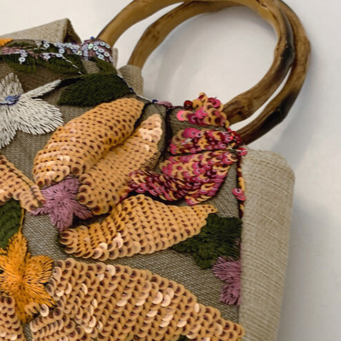 Luxurious Elegant Flower Beads Pvc Women's Handbags(flower patterns are cut randomly) Picture3