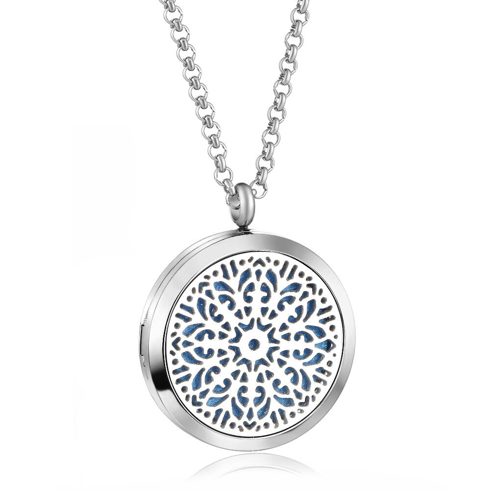 Romantic Simple Circle Titanium Steel Aromatherapy Essential Oil Diffusion Pendants(Chain not included) h5Picture2