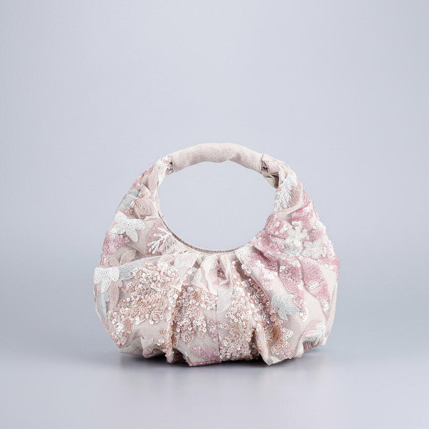 beaded embroidered  Flower Fabric Women's Handbags