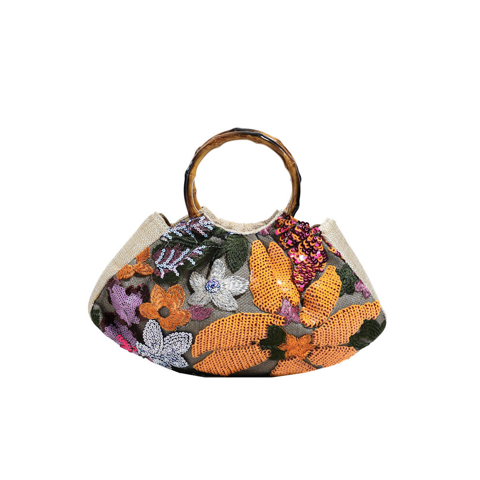 Luxurious Elegant Flower Beads Pvc Women's Handbags(flower patterns are cut randomly) Picture2