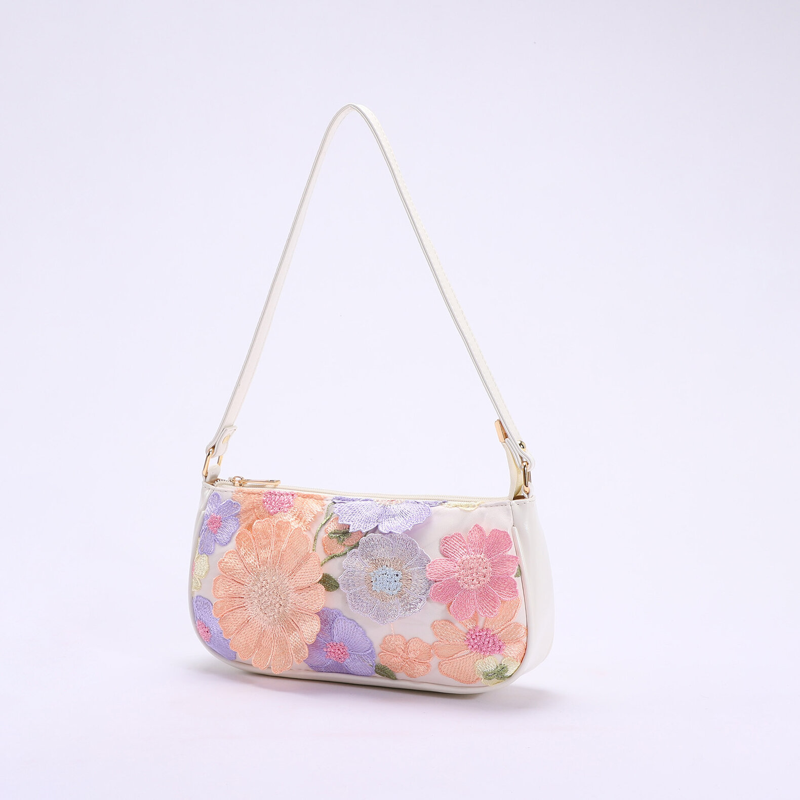 Romantic  Sweet 3D Flower Pu Women's Shoulder Bags（flower patterns are cut randomly）