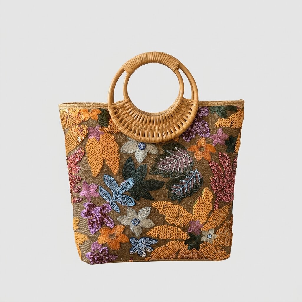 Light  Luxury Beaded Embroidered Flower Women's Handbag