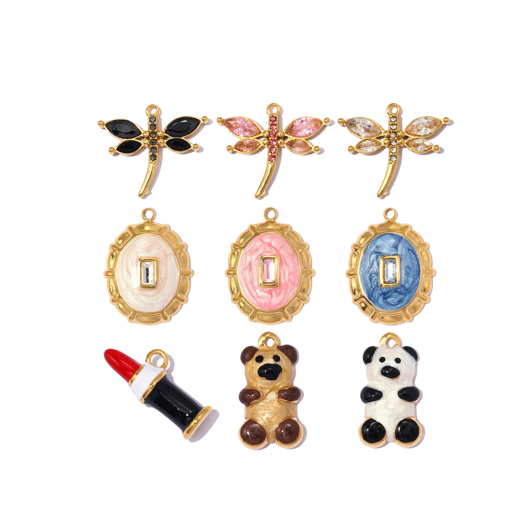 Simple Series Diy Animal Geometric Shape Stainless Steel Waterproof Gold Color Women's Pendants