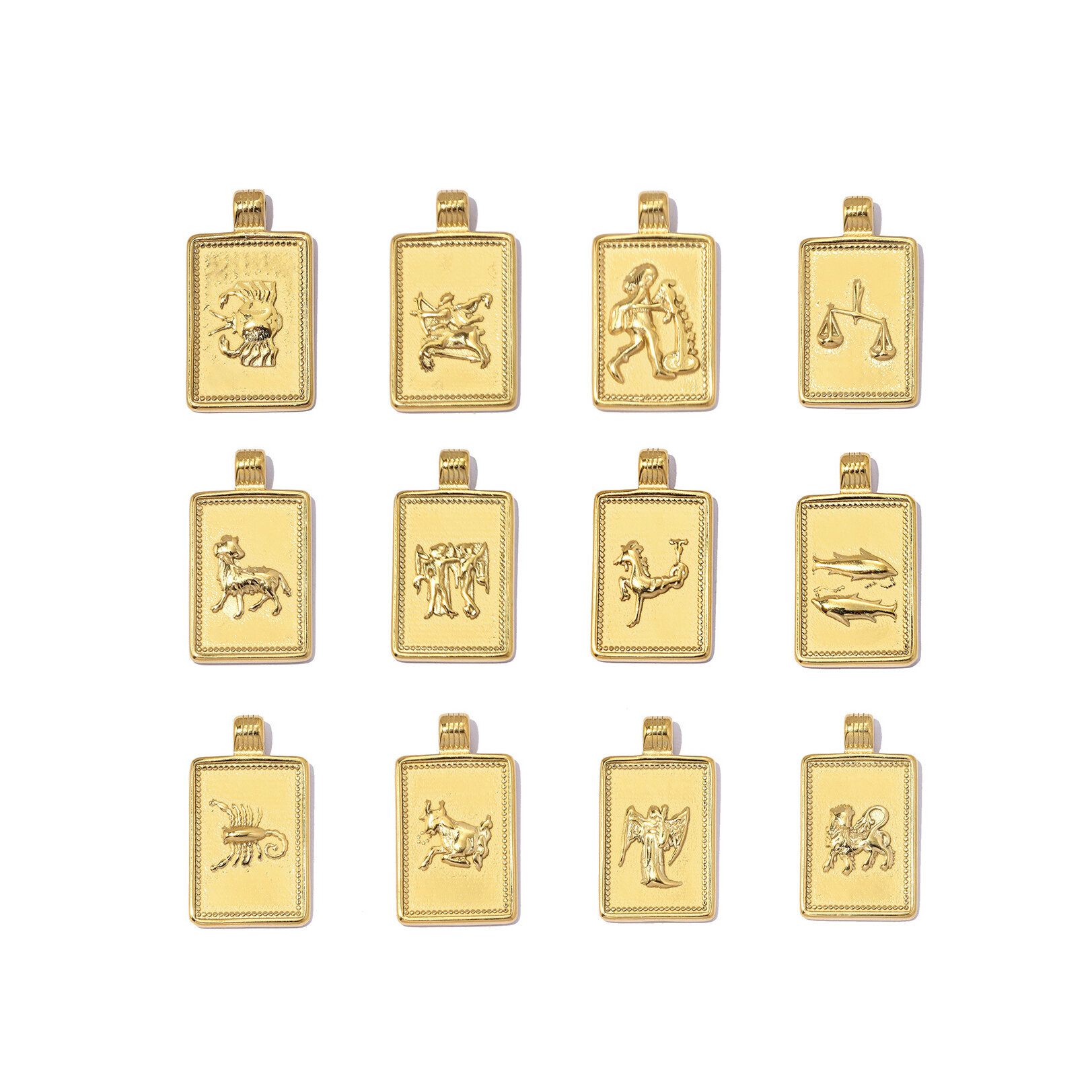Classic Series Diy Constellation Stainless Steel Waterproof   Gold Color  Women's Pendants
