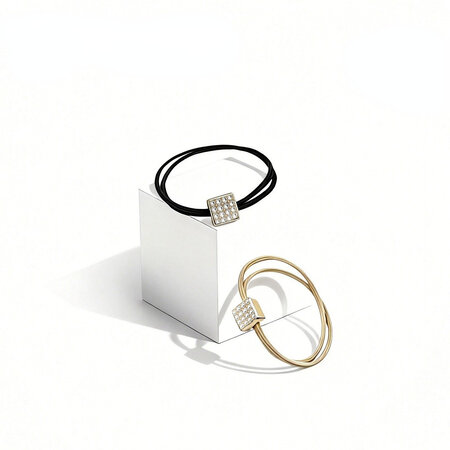 Luxe serie elegante, effen, rechthoekige, zeer elastische haarelastiekjes voor dames