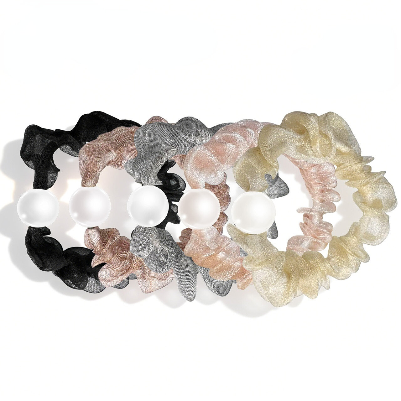 Romantic Series Sweet Solid Color High Elasticity  Women's Hair Ties