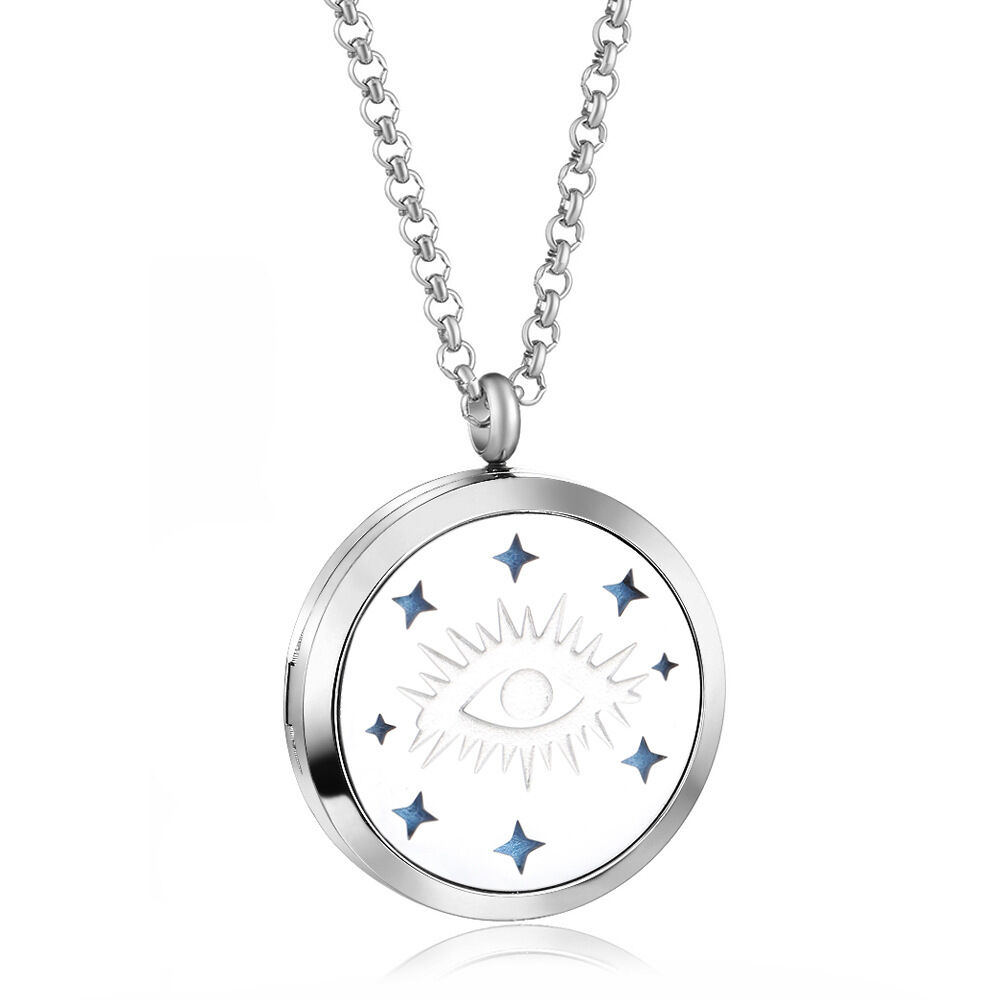 Romantic Simple Circle Titanium Steel Aromatherapy Essential Oil Diffusion Pendants(Chain not included) h5 Picture3