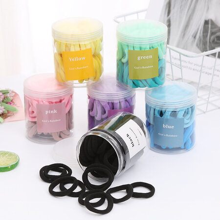 50Pcs Basic High Elasticity Nylon Women's Scrunchies