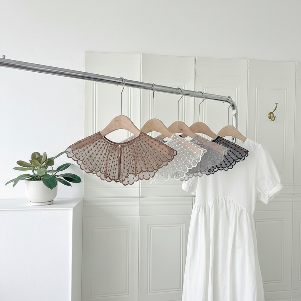 Romantische DIY-Kollektion: Kragen-Accessoire aus einfarbiger Spitze für Damen h5 Bild3