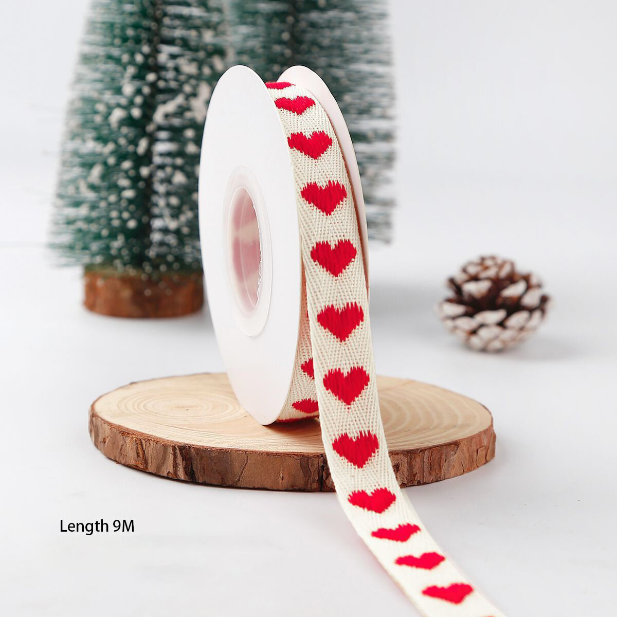 1 Piece DIY Heart - shaped Embroidery Pattern Gift - wrapping Ribbon 