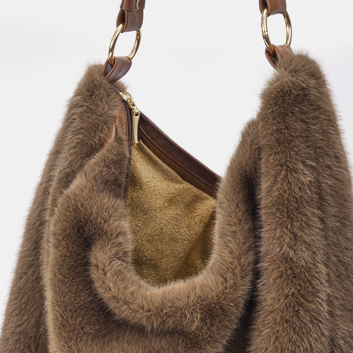 1 Piece Simple Furry  Solid Color Women's Shoulder Bags h5 Picture4