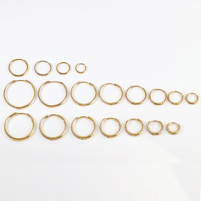 Simple Series Daily Solid Color Circle Stainless Steel Women's Hoop Earrings