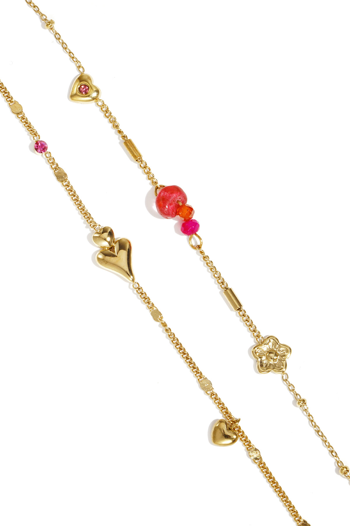 Bracelet with hearts flowers and beads Picture3