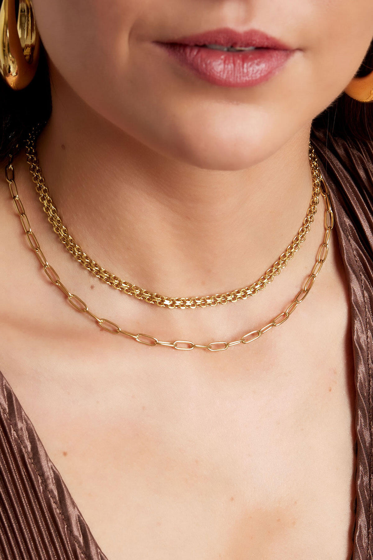 Schakelketting basic Goud kleur Stainless Steel h5 Afbeelding3