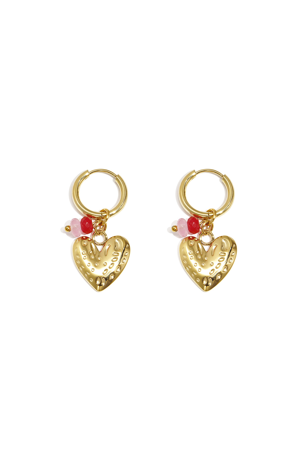 Earrings with heart and beads h5