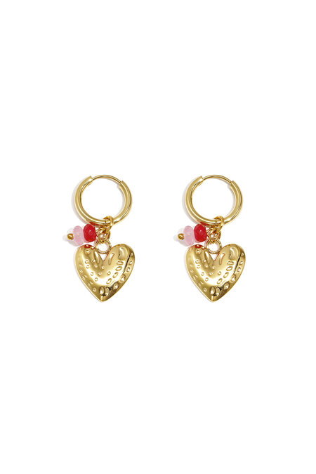 Boucles d'oreilles avec cœur et perles 2