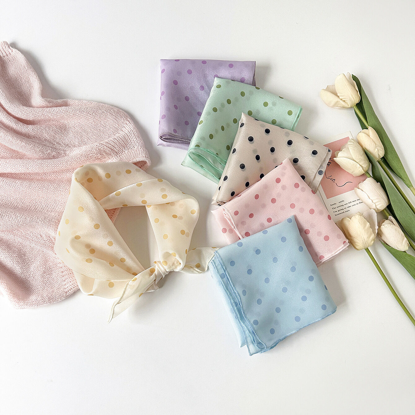 Polka Dots Pattern Women's Summer Scarves 2