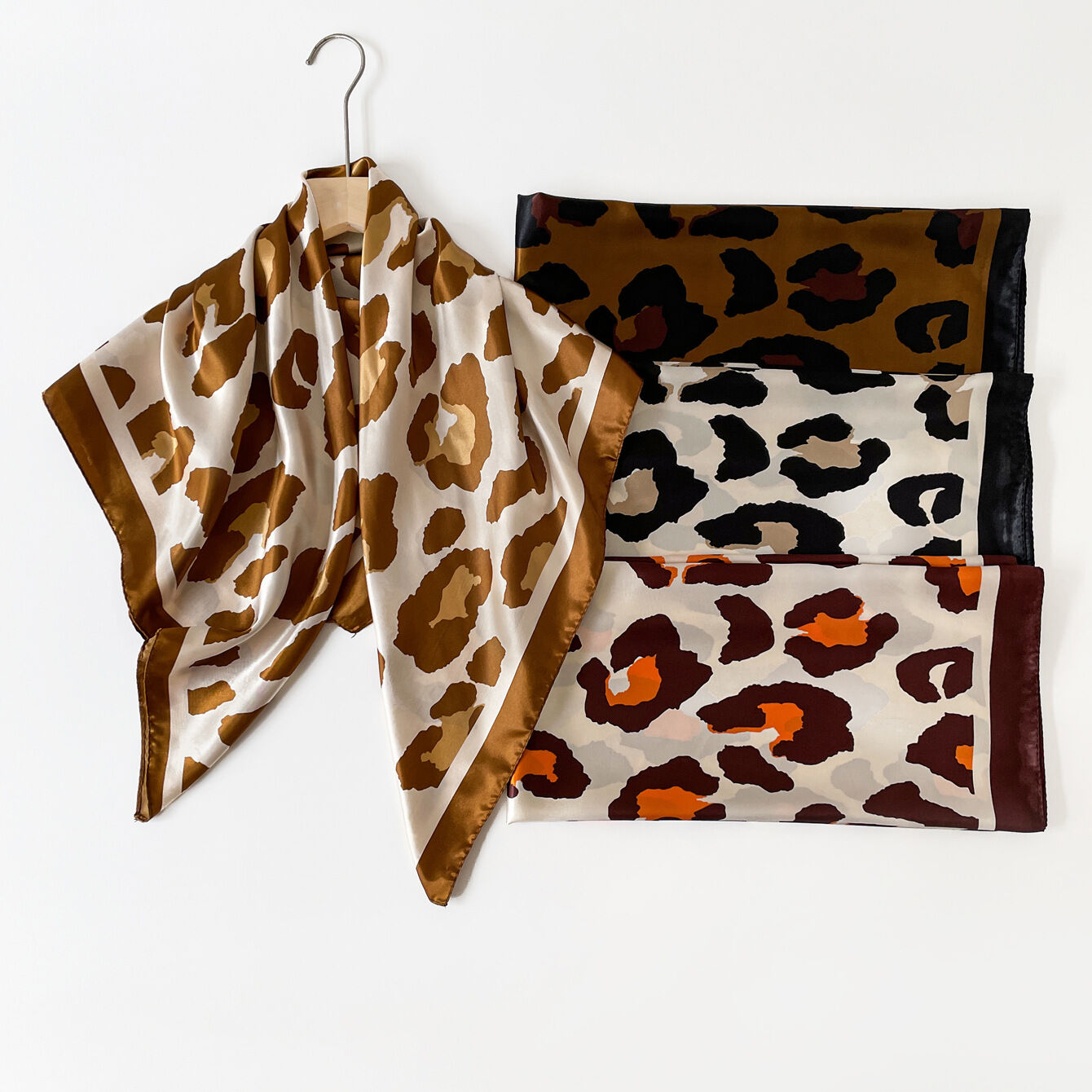 Retro-Sommerschals aus Polyester mit Leopardenmuster für Damen