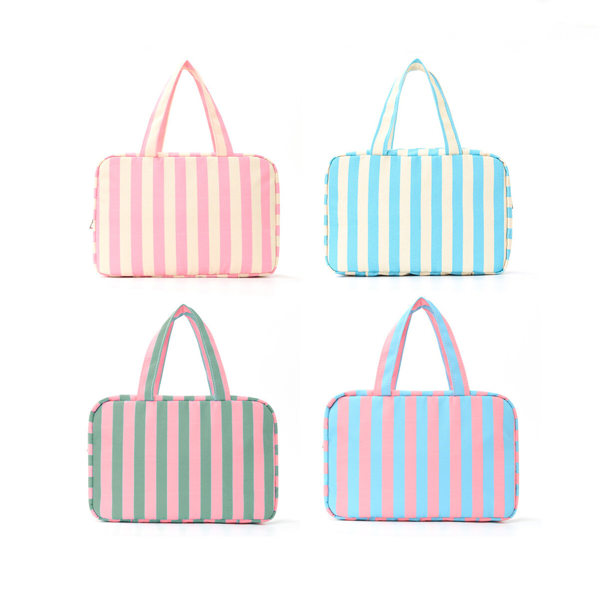 Casual make-uptasjes voor dames van polyester met streepjespatroon