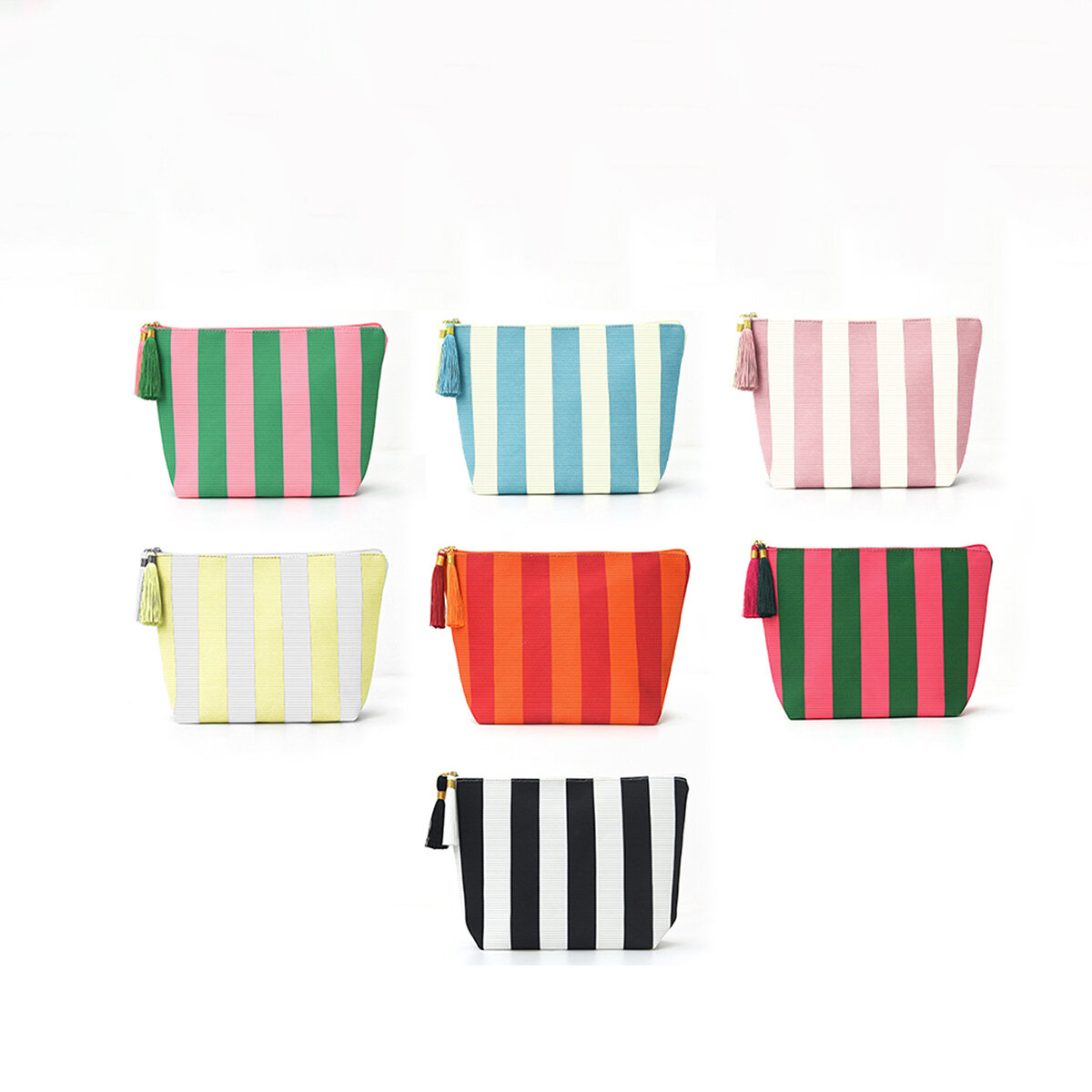 Casual Stripe Pattern  Mixed Color Corduroy Women's Makeup Bags h5 Picture3
