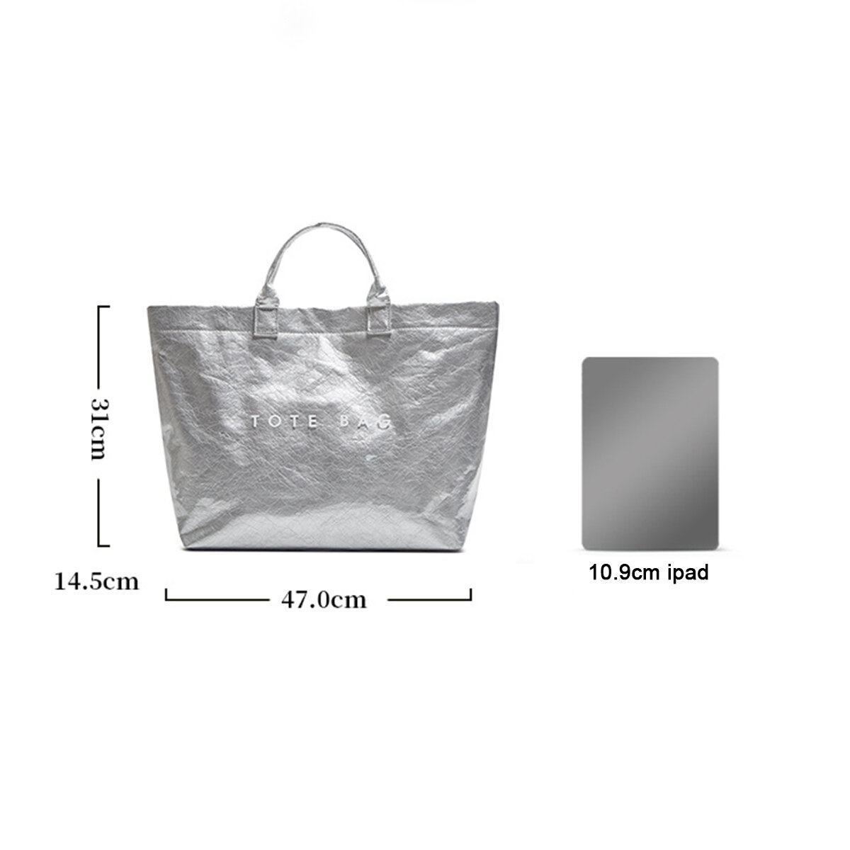 Office Style Transparent Letter Pattern Women's Tote Bag h5 Picture3