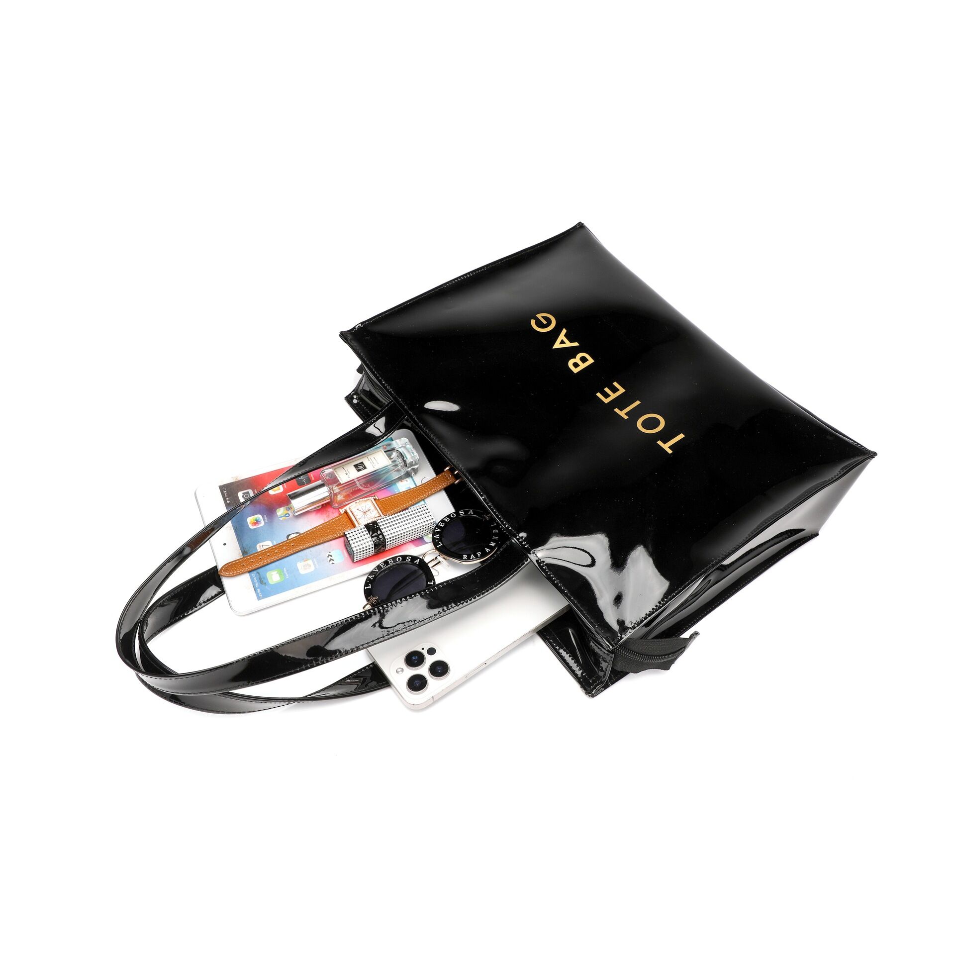Office Style Letter Pattern Pvc Women's Tote Bag h5 Picture7