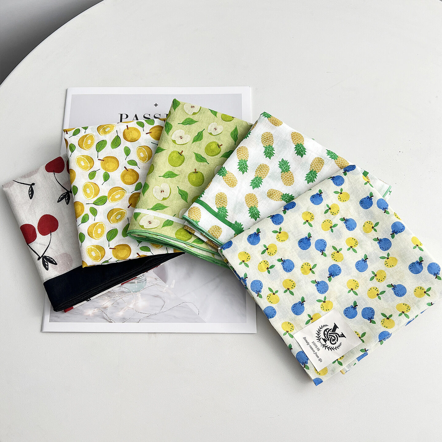 Cotton Sweet Fruit Pattern Women's Summer Scarves