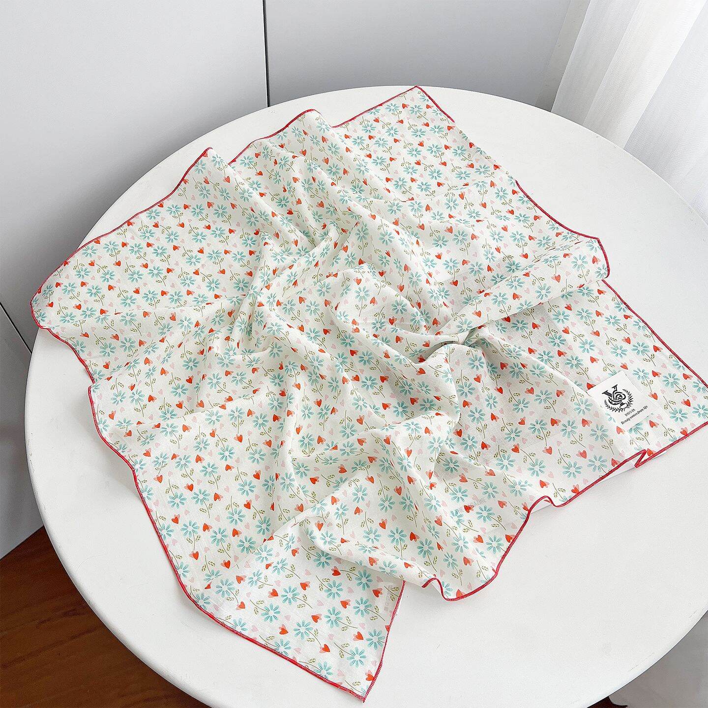 Cotton Sweet Flower Pattern Women's Summer Scarves h5 Picture2