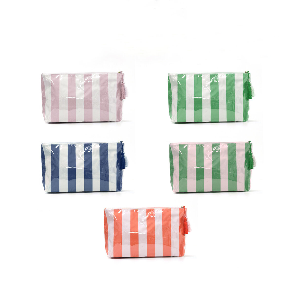 Casual Stripe Pattern Pvc Women's Makeup Bags h5 Picture3