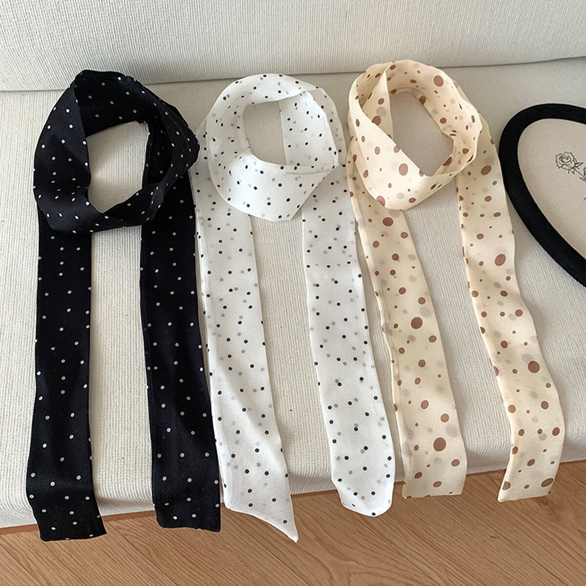 Simple Series Sweet Polka Dots Polyester Women's Summer Scarves h5Picture4