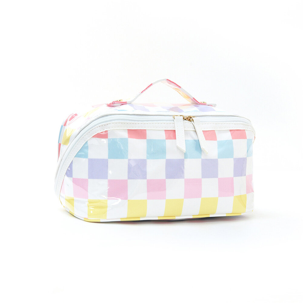 Casual Stripe Pattern Mixed Color Pvc Women's Makeup Bags Picture2