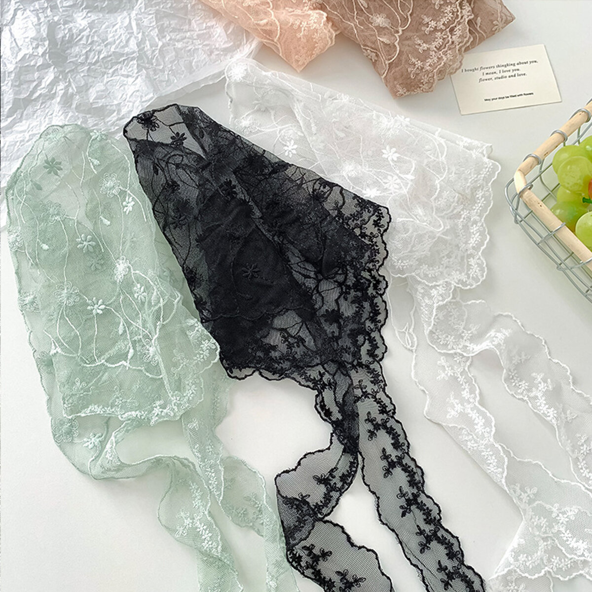 Romantic Series Sweet Flower Lace Women's Summer Scarves Picture4