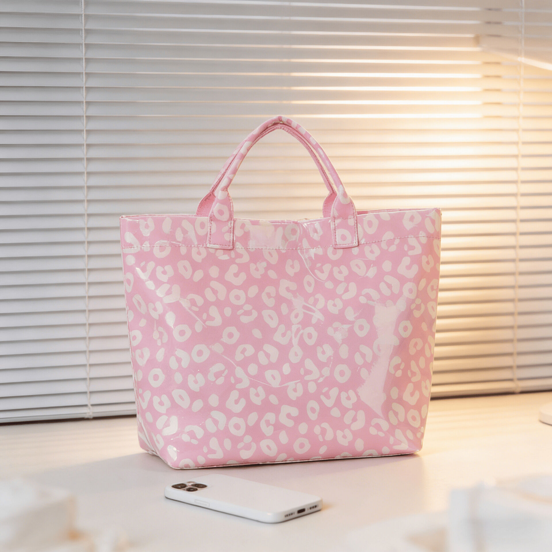Streetwear Style Leopard Print Pvc Women's Tote Bag