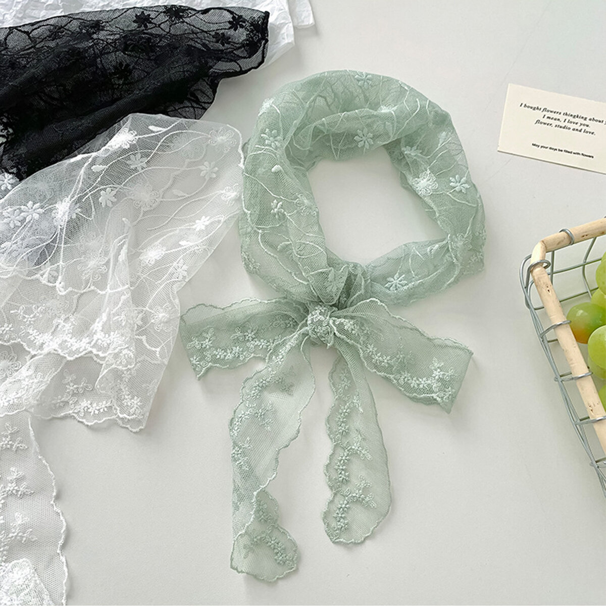 Romantic Series Sweet Flower Lace Women's Summer Scarves
