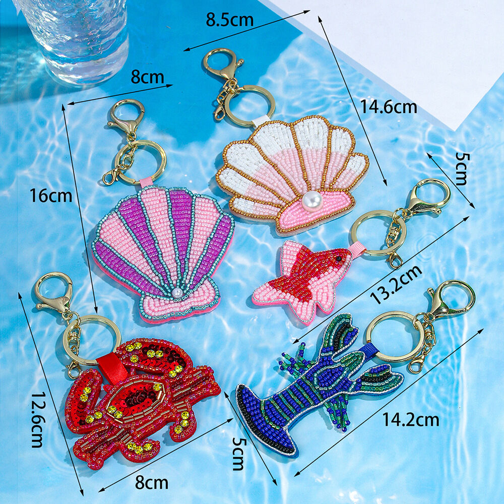 Oceanic Style Beads Metal Keychain Picture3