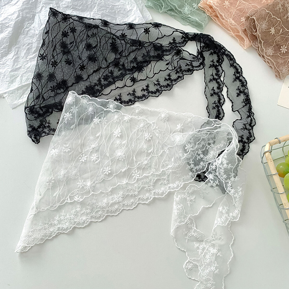 Romantic Series Sweet Flower Lace Women's Summer Scarves Picture5