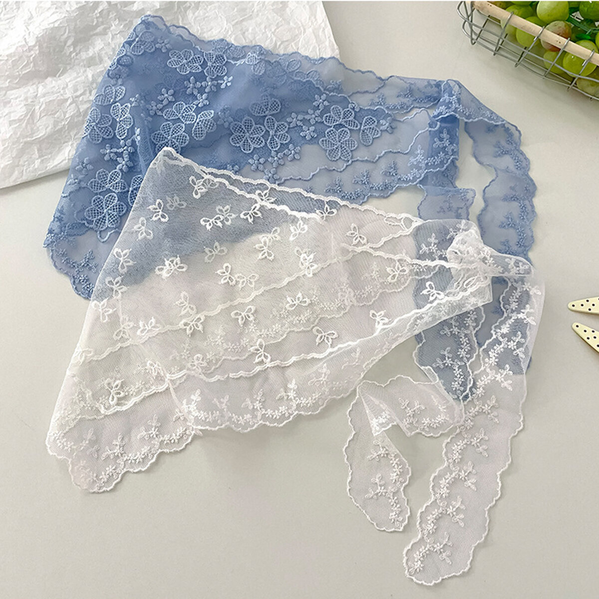 Romantic Series Sweet Flower Lace Women's Summer Scarves h5Picture4