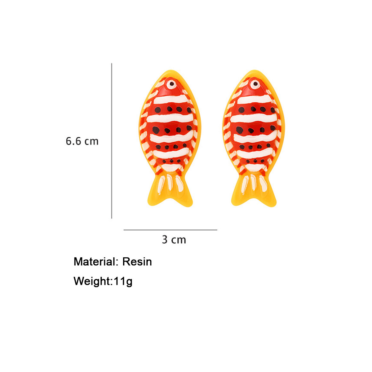 Ethnic Series Vacation Fish Resin Women's Stud Earrings 