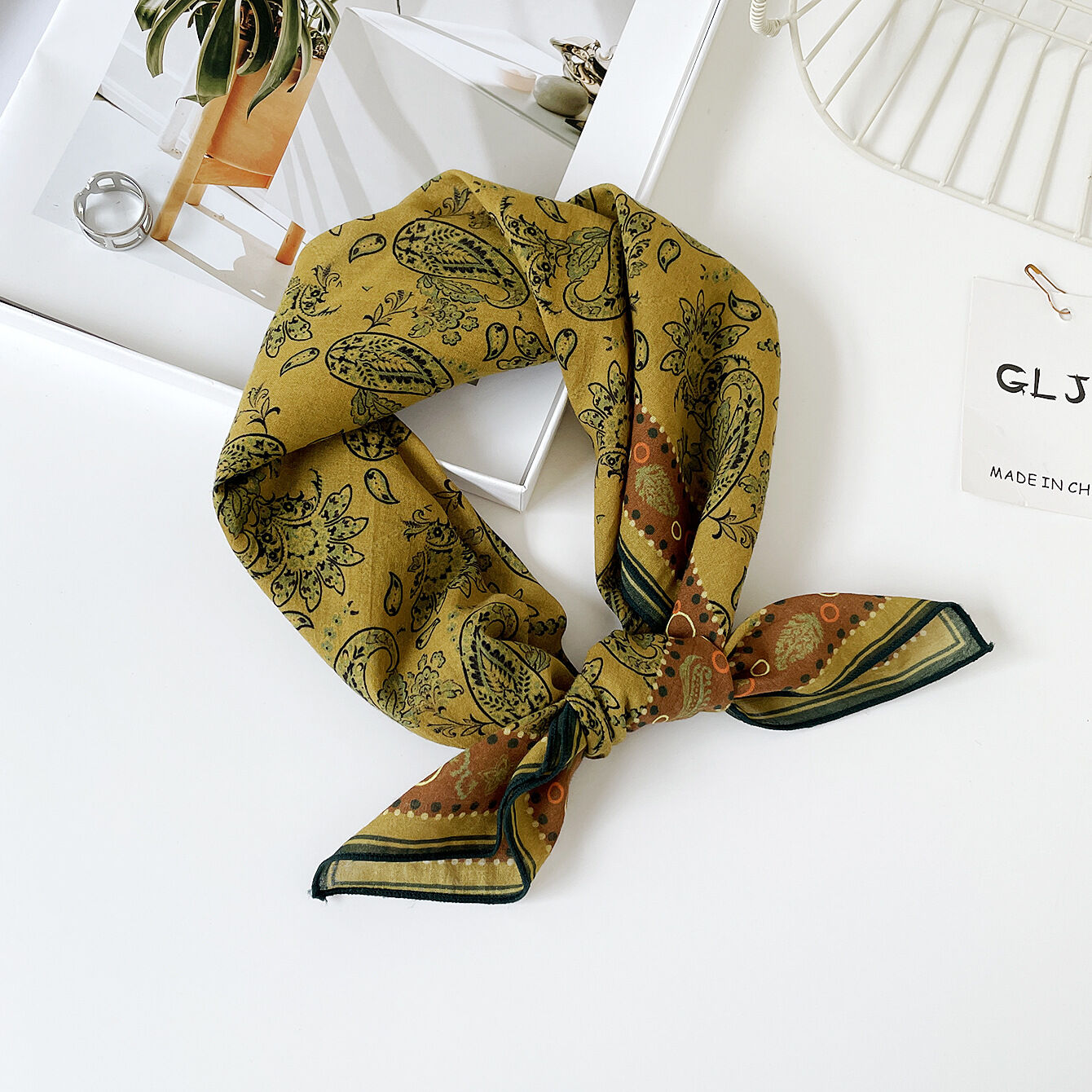 Romantic Series Sweet Flower Cotton Women's Summer Scarves