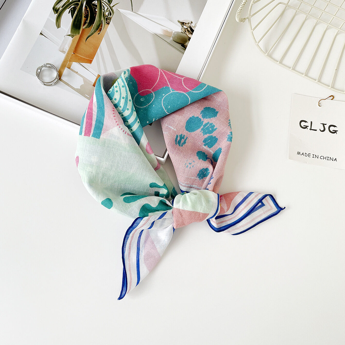 Romantic Series Sweet Flower Cotton Women's Summer Scarves