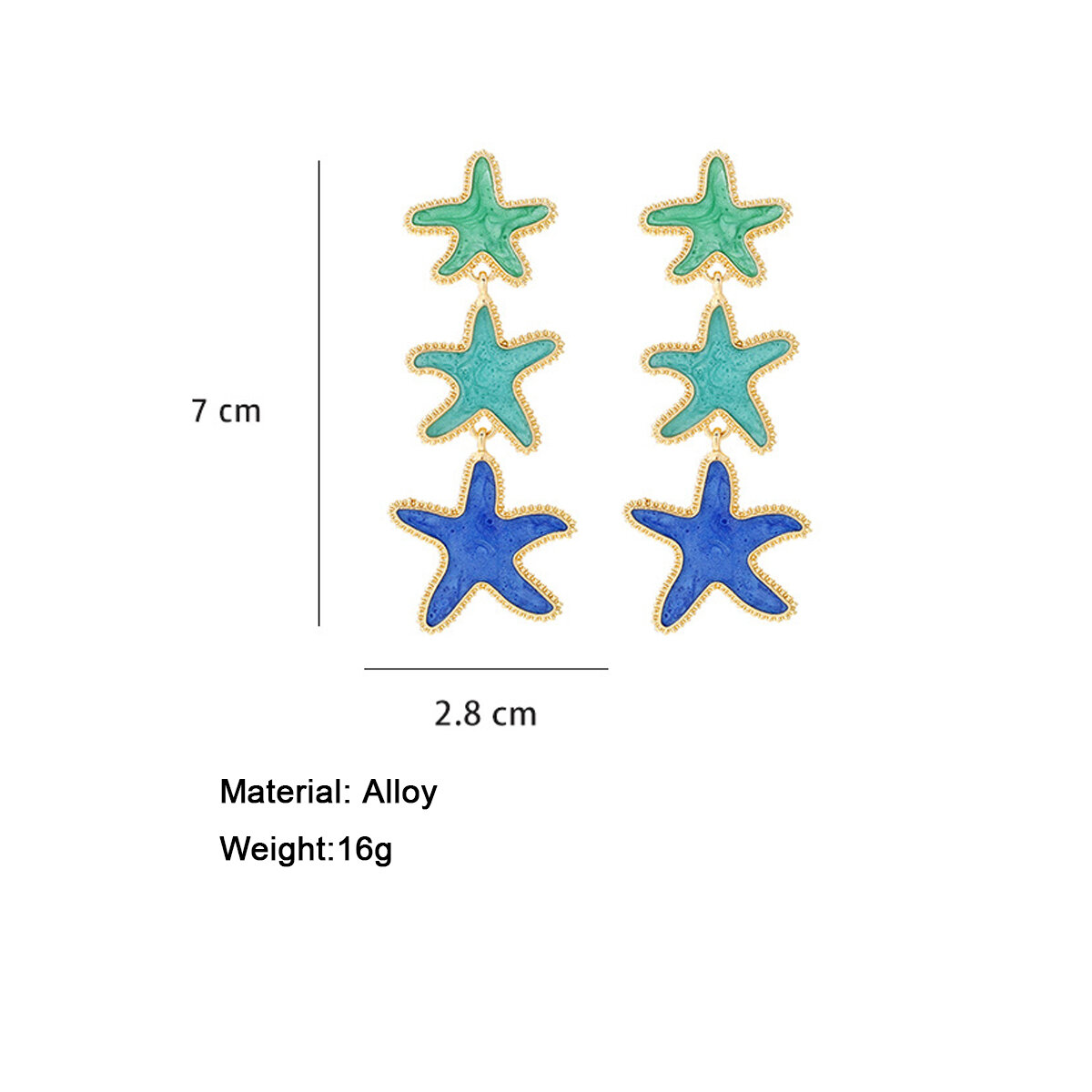 Vacation Oceanic Style Starfish Alloy Women's Dangle Earrings
