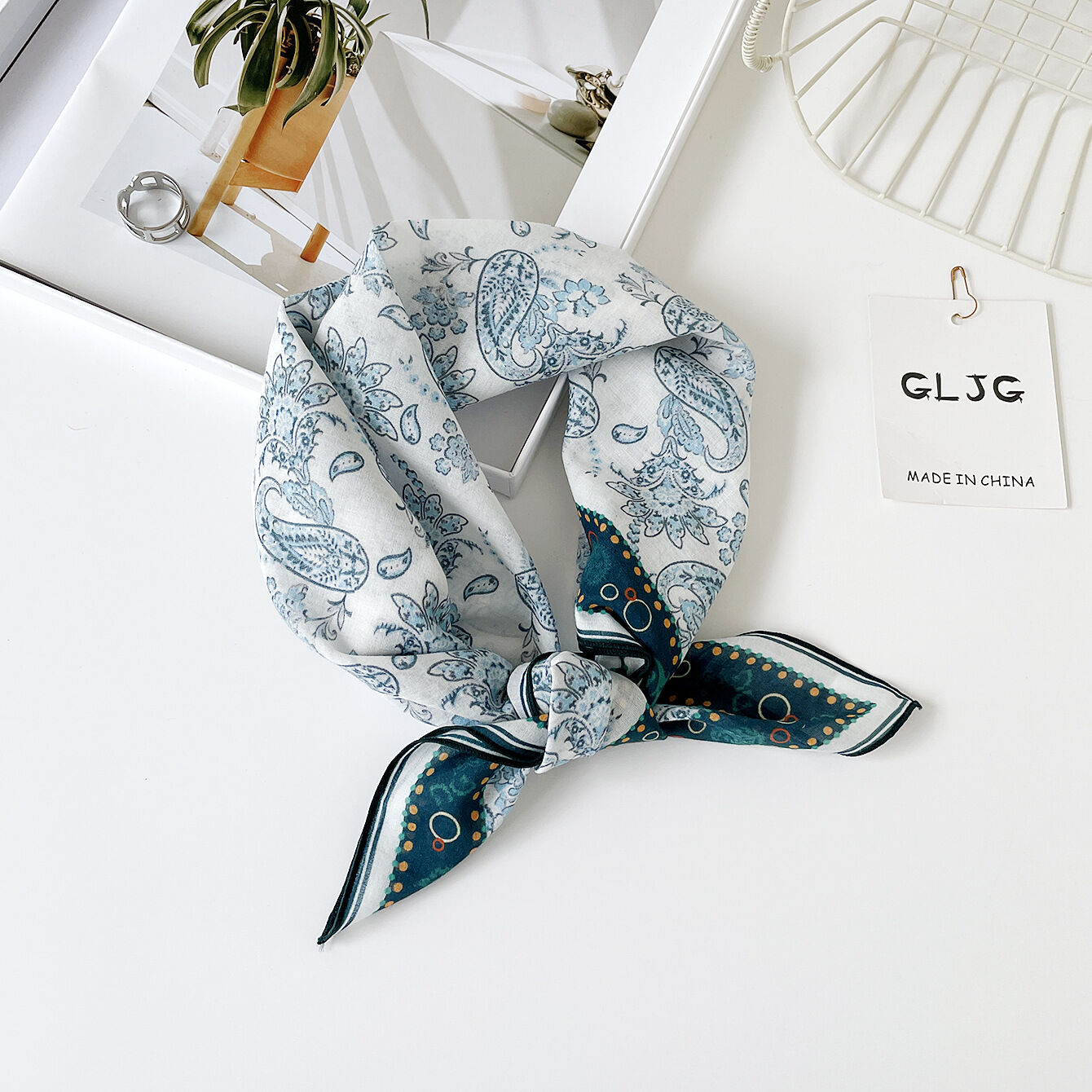 Romantic Series Sweet Flower Cotton Women's Summer Scarves Picture3