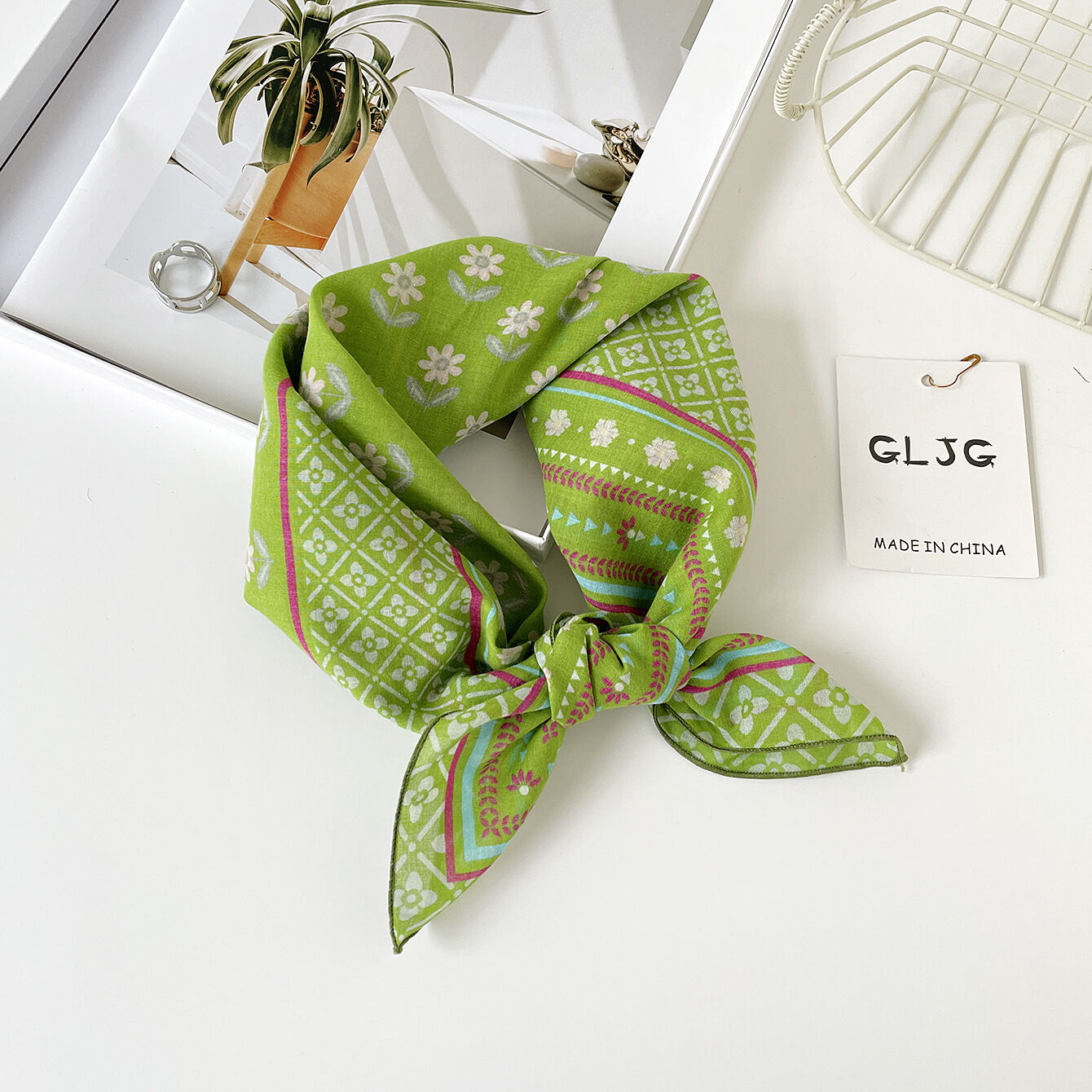Romantic Series Sweet Flower Cotton Women's Summer Scarves 2